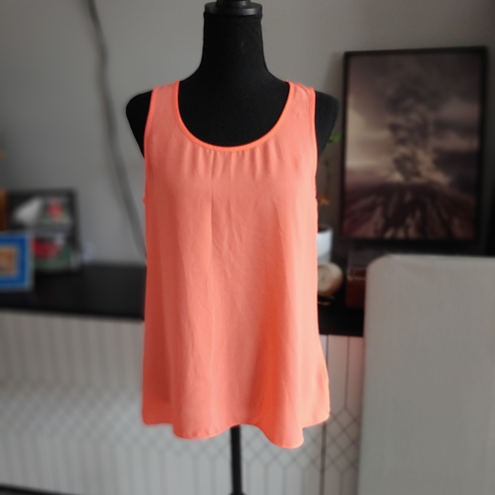 Women's Florescent Orange Sleeveless Top